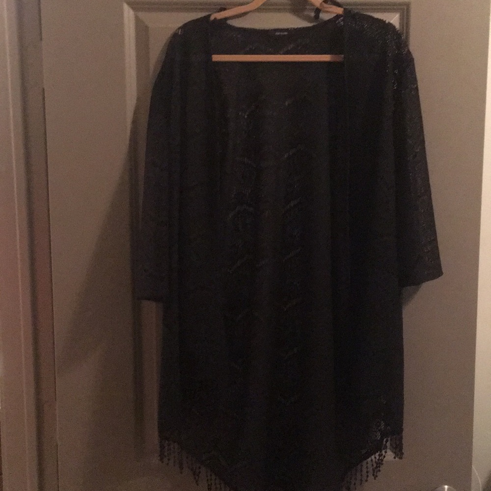 Black lace kimono